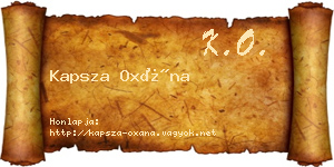 Kapsza Oxána névjegykártya